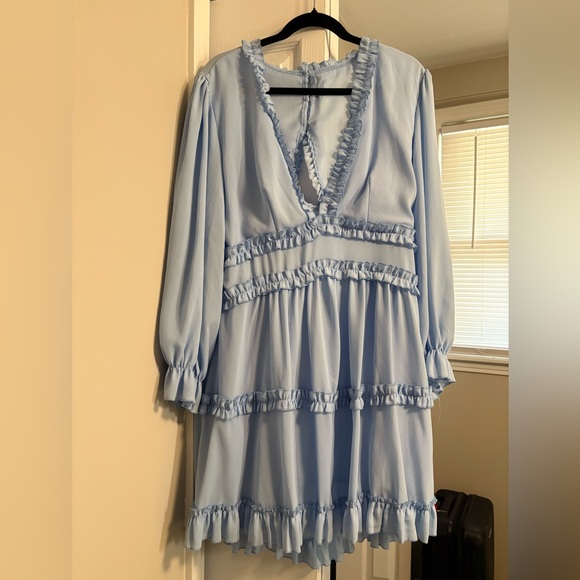 Light Blue Ruffled Dress - Picture 1 of 7